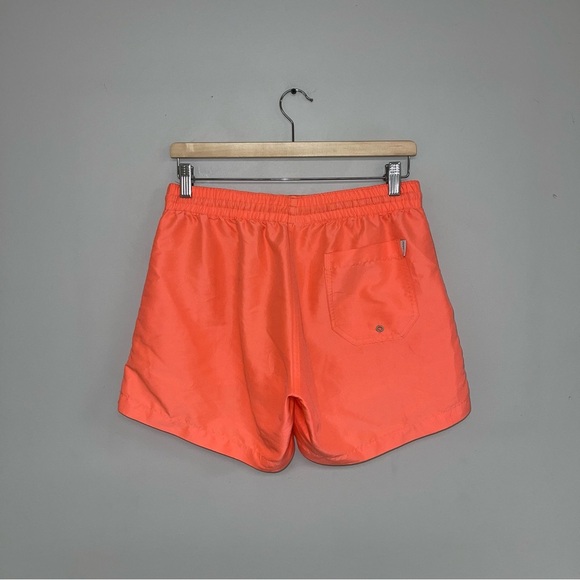 Chubbies Swim Trunks Men's Size Medium Neon Orange Bright Lined Shorts Swim - Picture 4 of 8
